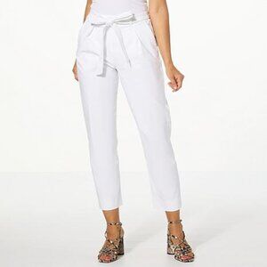 C Wonder by Christian Siriano Tie Belt Pant 1X White NWOT